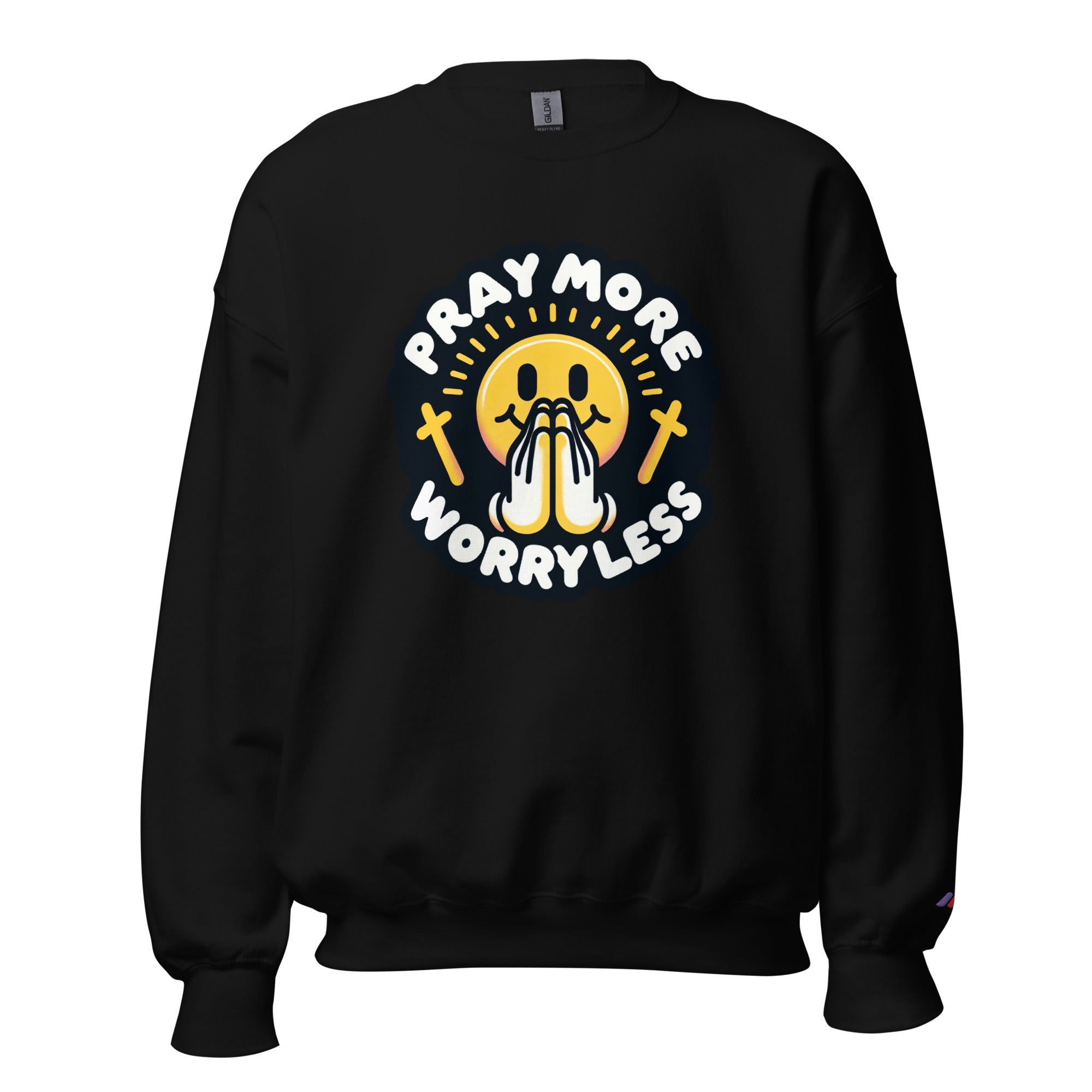 "Pray More, Worry Less" Christian Unisex Crewneck | Triple Threads Collection