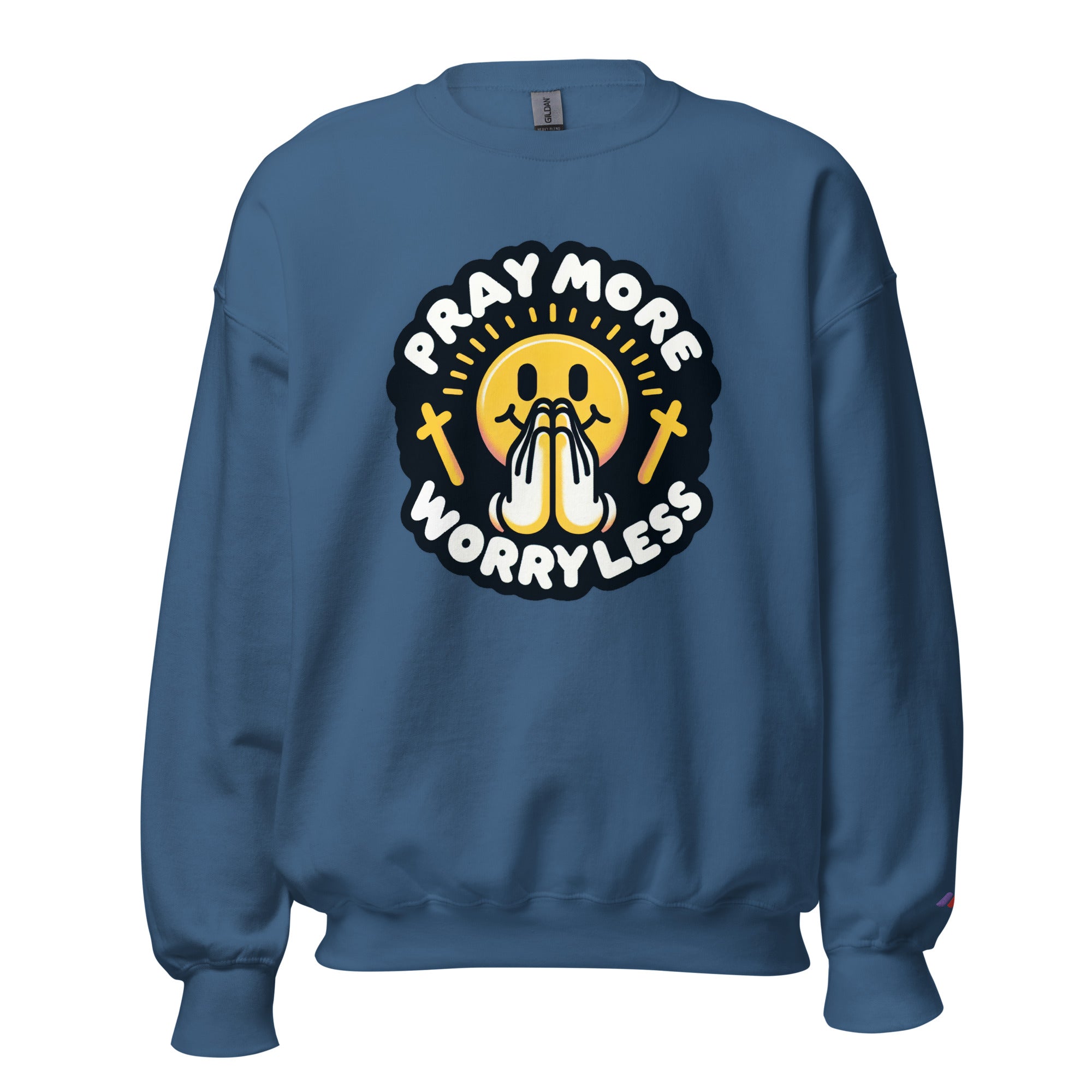"Pray More, Worry Less" Christian Unisex Crewneck | Triple Threads Collection