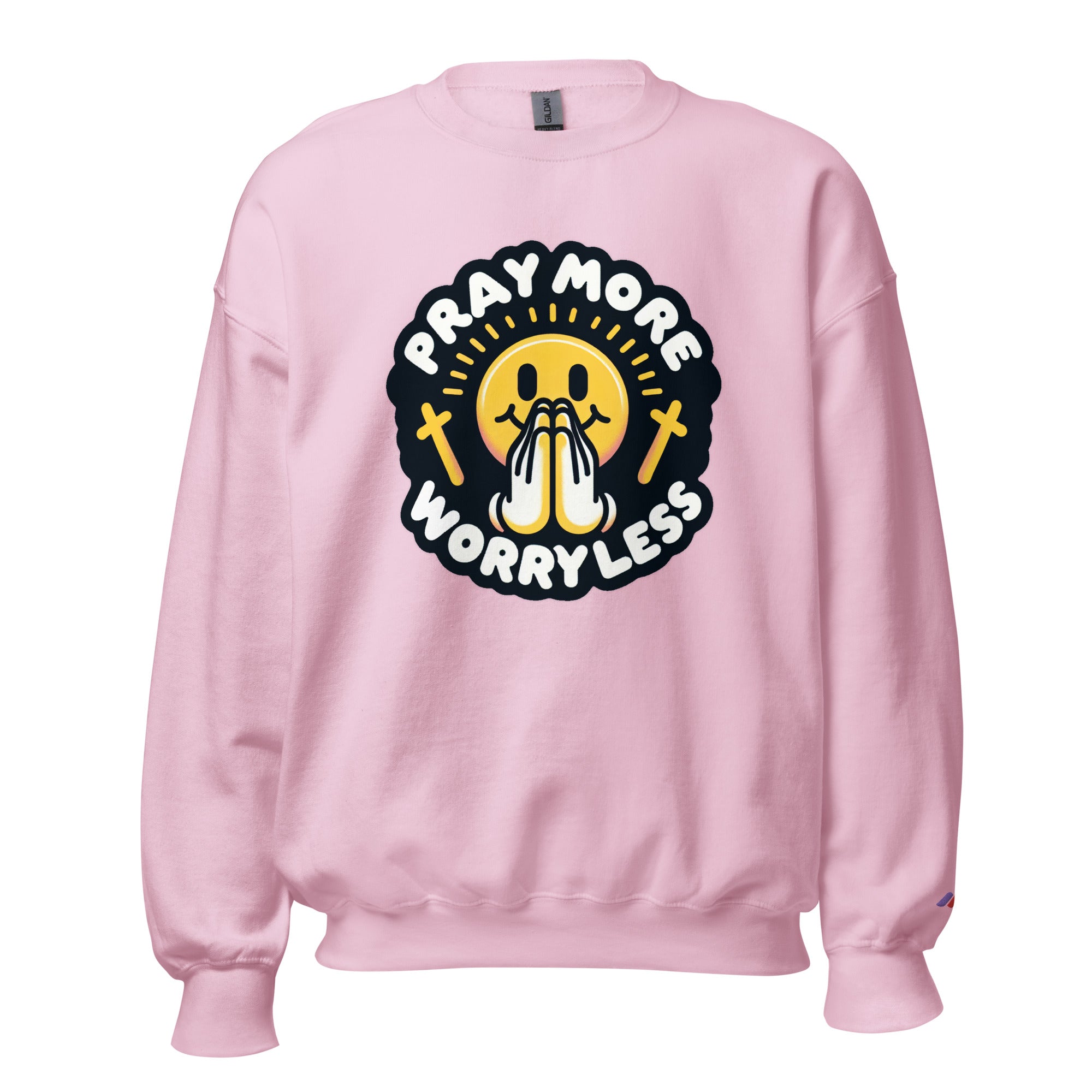"Pray More, Worry Less" Christian Unisex Crewneck | Triple Threads Collection