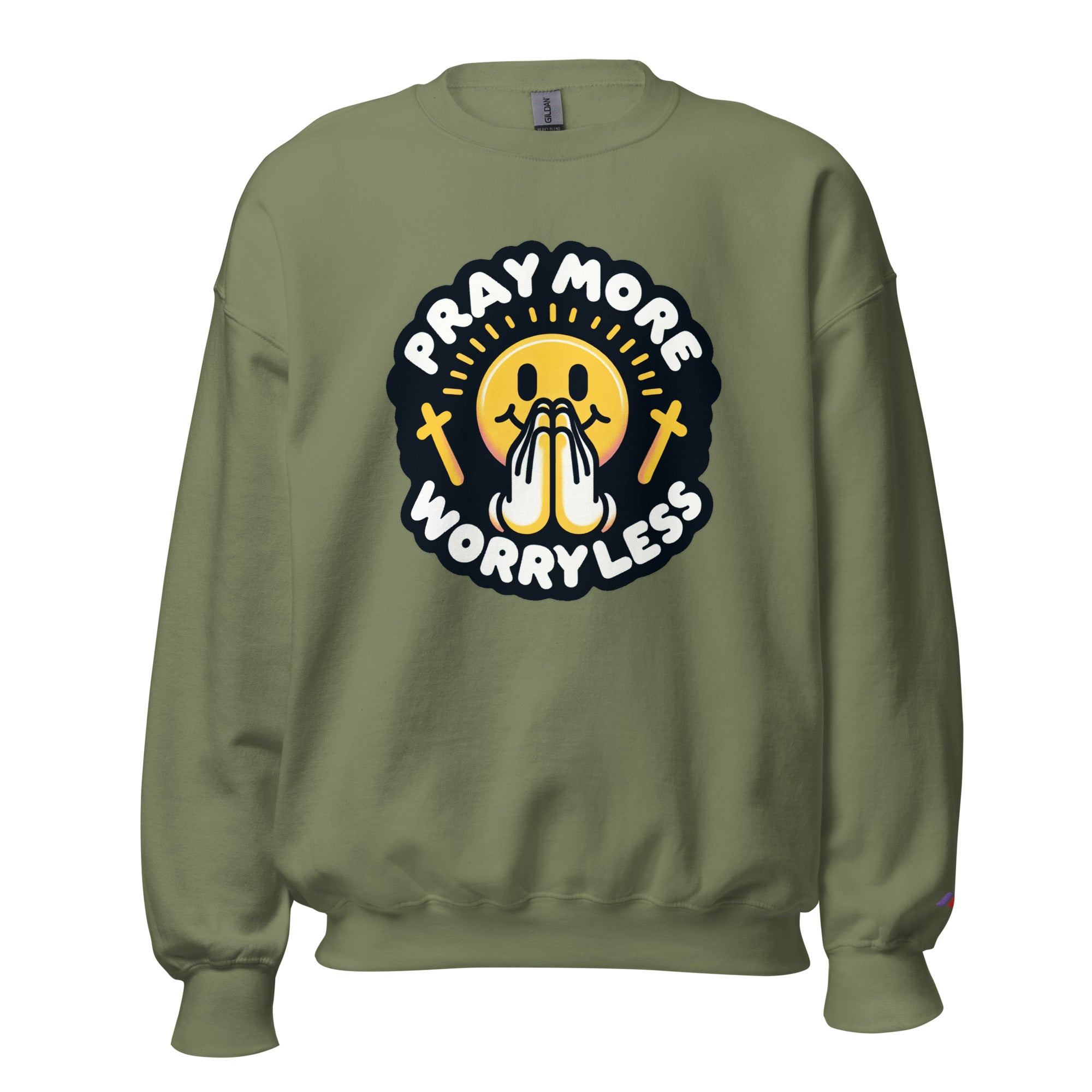 "Pray More, Worry Less" Christian Unisex Crewneck | Triple Threads Collection