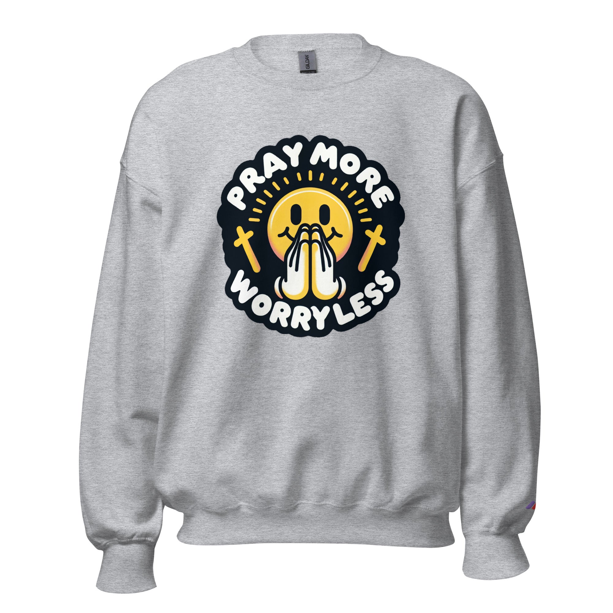 "Pray More, Worry Less" Christian Unisex Crewneck | Triple Threads Collection