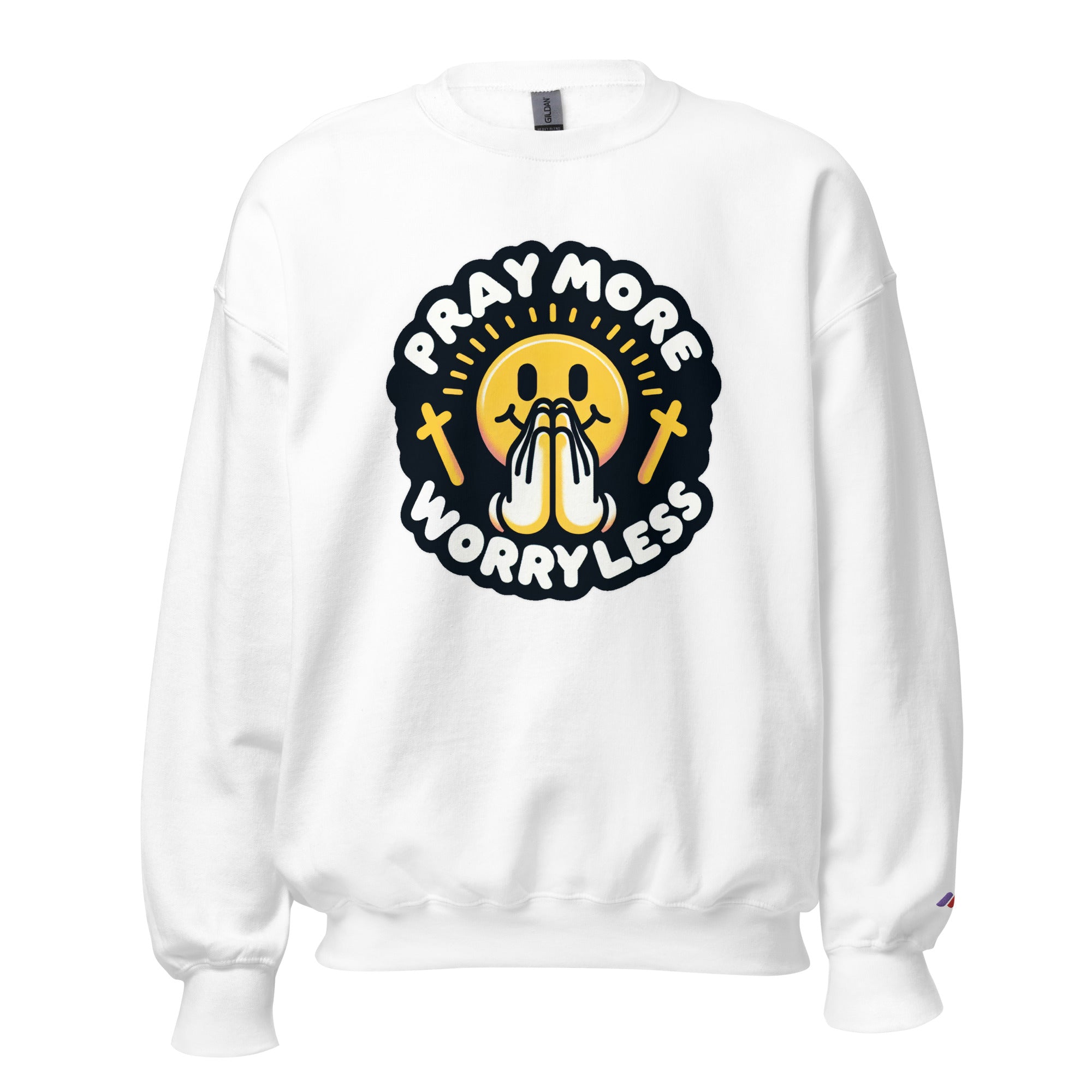 "Pray More, Worry Less" Christian Unisex Crewneck | Triple Threads Collection