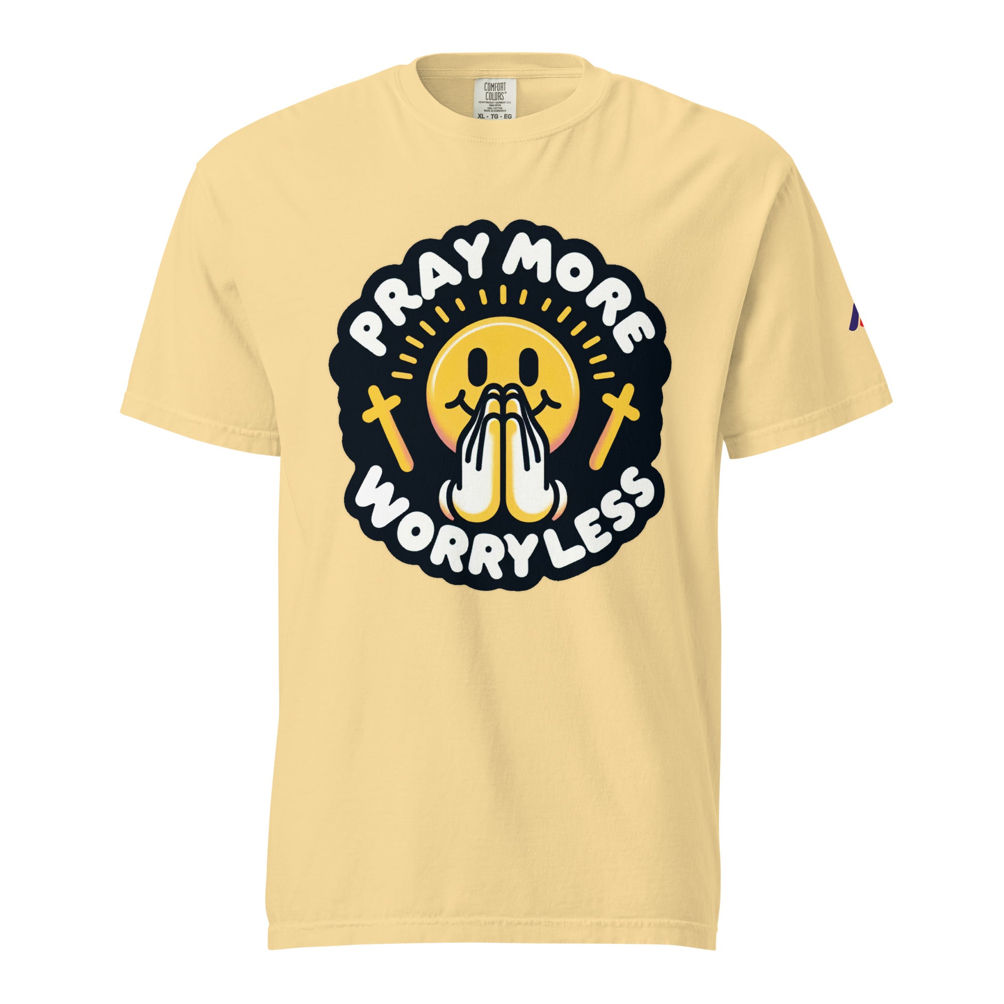 "Pray More, Worry Less" Short Sleeve Christian, Faith Based Adult T-Shirt