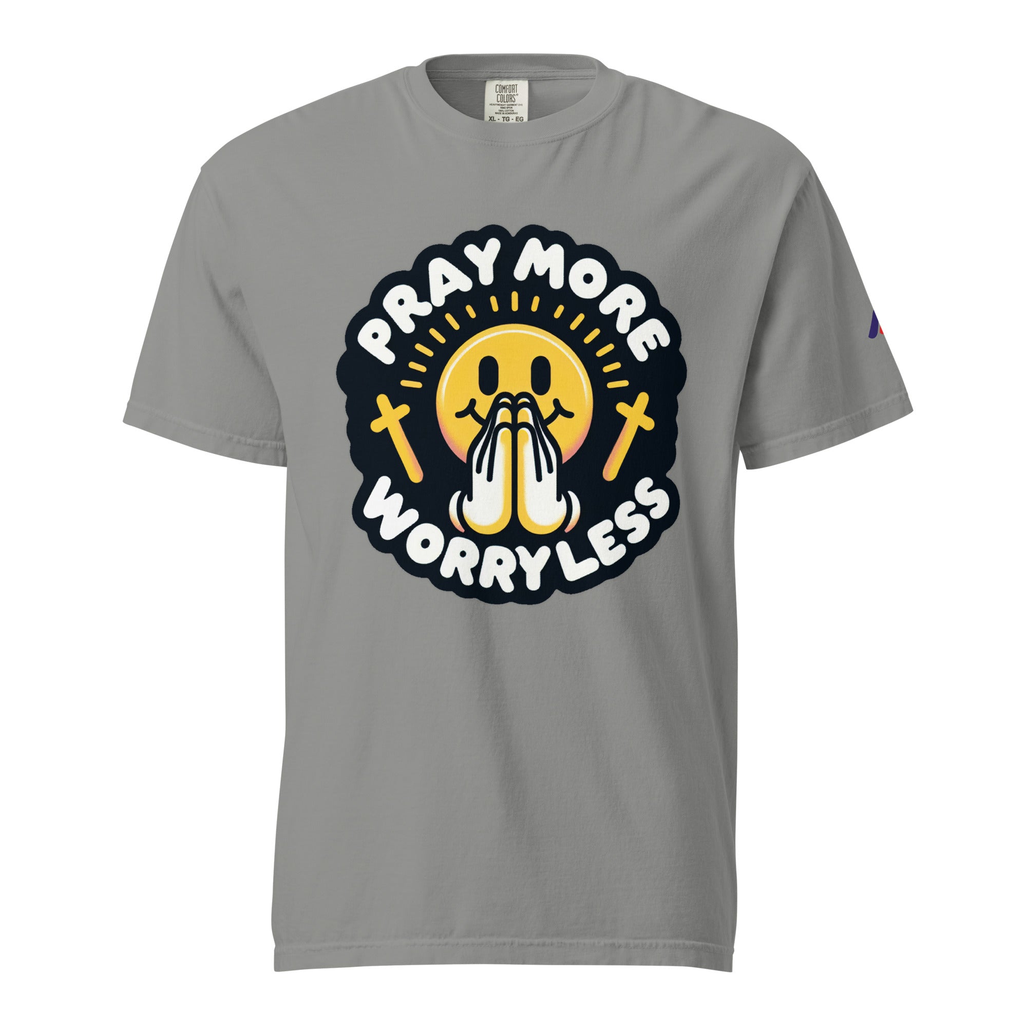 "Pray More, Worry Less" Short Sleeve Christian, Faith Based Adult T-Shirt