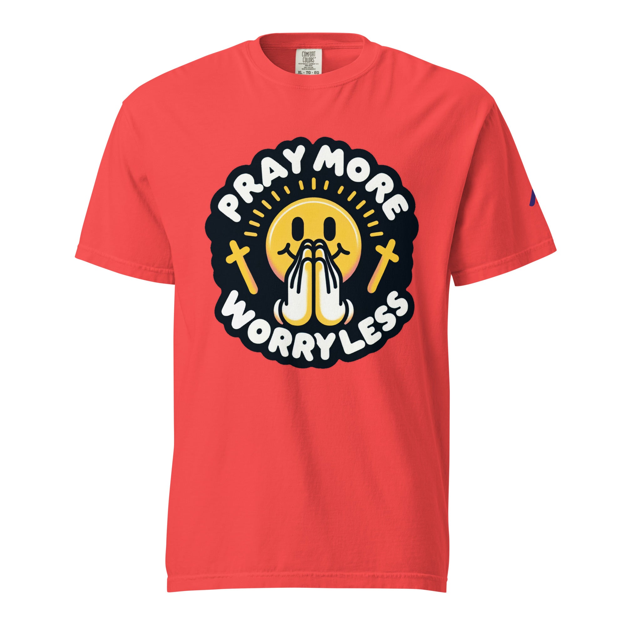"Pray More, Worry Less" Short Sleeve Christian, Faith Based Adult T-Shirt