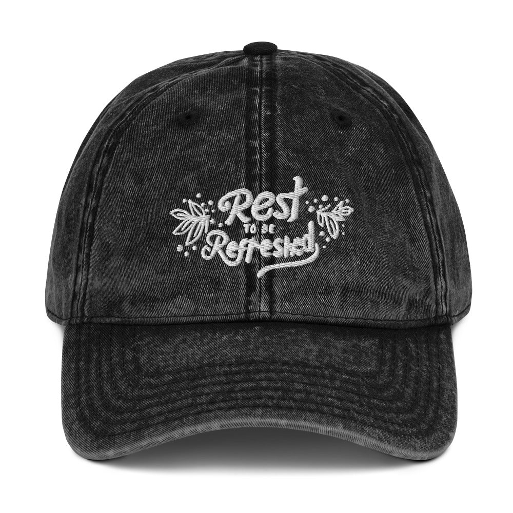 Psalms 23 'Rest to be Refreshed' Vintage Cotton Twill Christian Cap | Triple Threads Collection