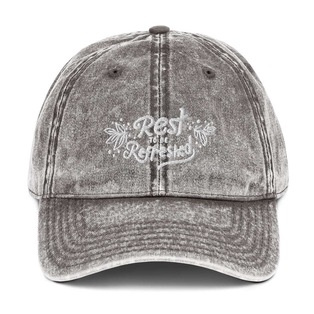 Psalms 23 'Rest to be Refreshed' Vintage Cotton Twill Christian Cap | Triple Threads Collection