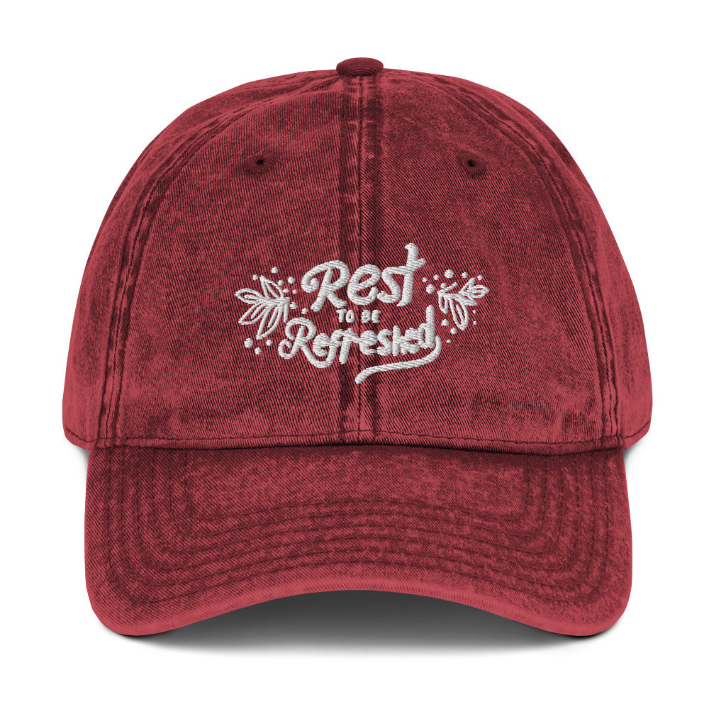 Psalms 23 'Rest to be Refreshed' Vintage Cotton Twill Christian Cap | Triple Threads Collection