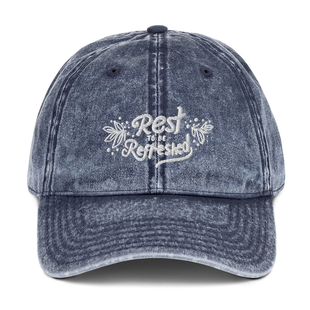 Psalms 23 'Rest to be Refreshed' Vintage Cotton Twill Christian Cap | Triple Threads Collection