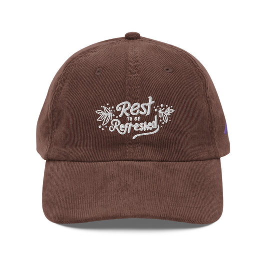 Psalms 23 ' Rest to be Refreshed' Vintage Corduroy Cap | Triple Threads Collection